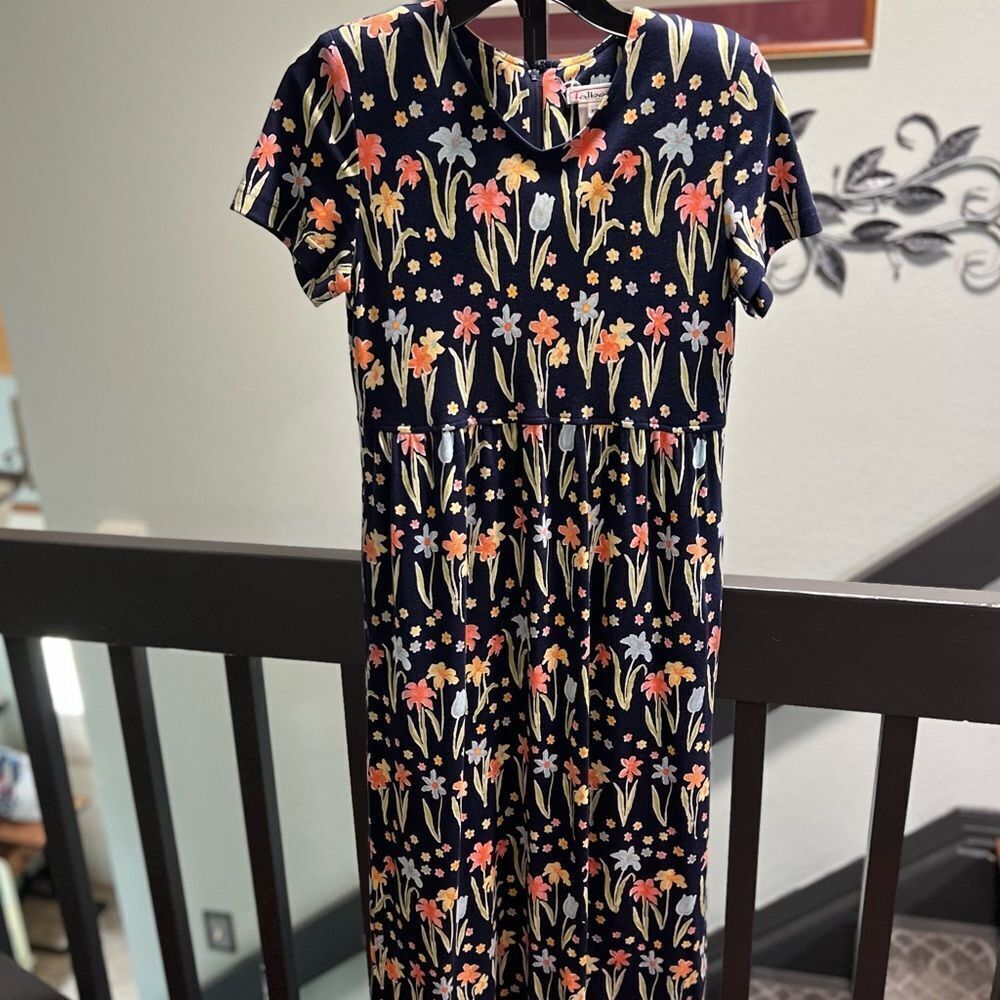 NWOT Talbots Floral Print Maxi Dress - Blue, Pink, Yellow, Green #138